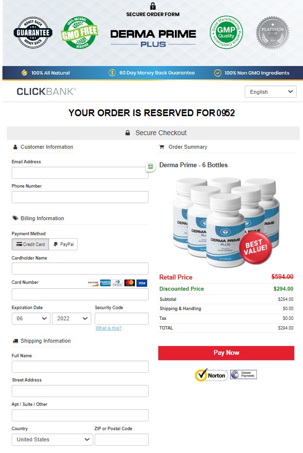 DermaPrime Plus secure order page